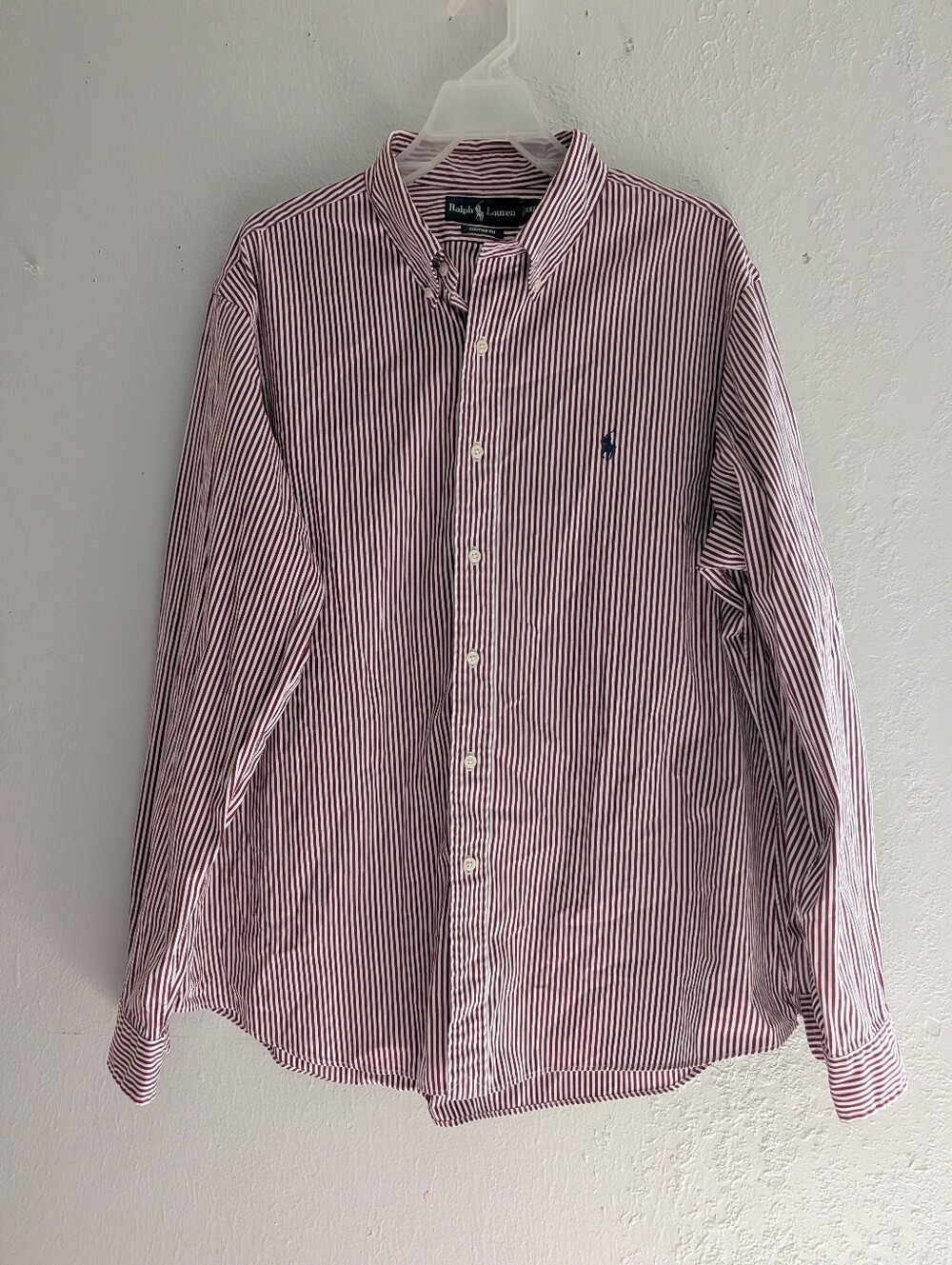 Ralph Lauren Men’s Maroon Stripe Button-Down Shirt